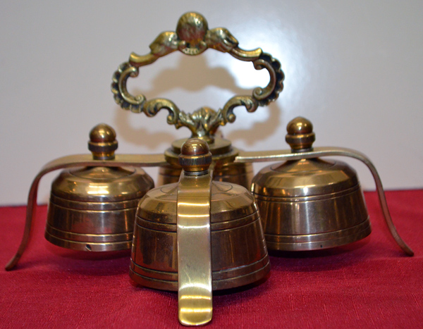 Ornate handle vintage altar bells  $475