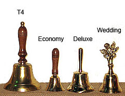 Wood handled brass hand bells teachers bells