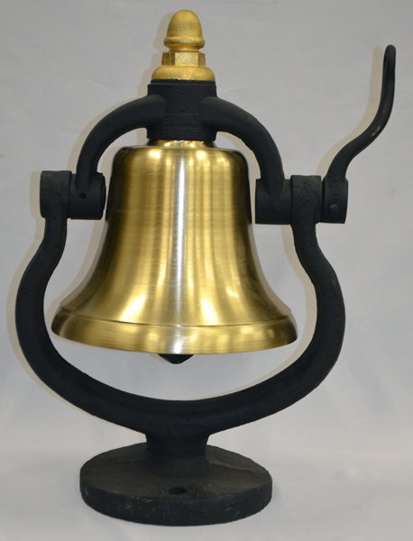 14in Brass steam locomotive bell with finial. $2,450