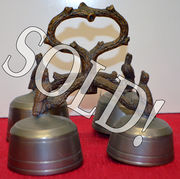 Birds on a branch vintage altar bells $555
